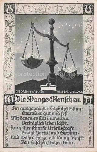 AK / Ansichtskarte Sternzeichen Zodiac Sign Signe Zodiaque Waagemenschen 