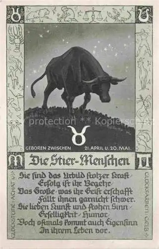 AK / Ansichtskarte Sternzeichen Zodiac Sign Signe Zodiaque Stiermenschen 