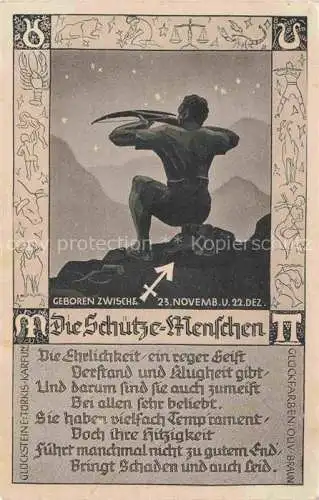 AK / Ansichtskarte Sternzeichen Zodiac Sign Signe Zodiaque Schuetze Menschen 