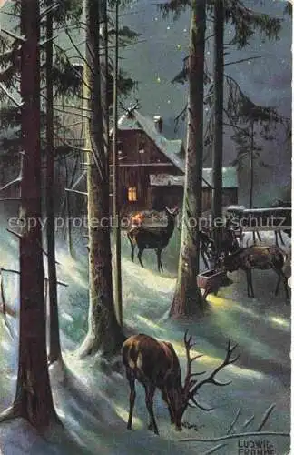 AK / Ansichtskarte FROMME Ludwig Kuenstlerkarte Hirsch Reh 