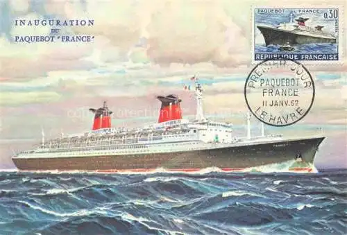 AK / Ansichtskarte Dampfer Oceanliner Inauguration Paquebot France