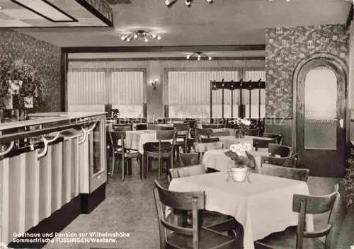 AK / Ansichtskarte Fussingen Waldbrunn Westerwald Gasthaus Pension zur Wilhelmshoehe Gastraum