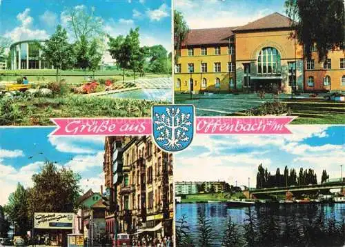 AK / Ansichtskarte OFFENBACH  MAIN Parkbad Ledermuseum Ortspartie Bruecke