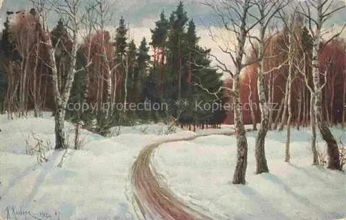 AK / Ansichtskarte KLEVER C. Kuenstlerkarte L'approche du Printemps Winter