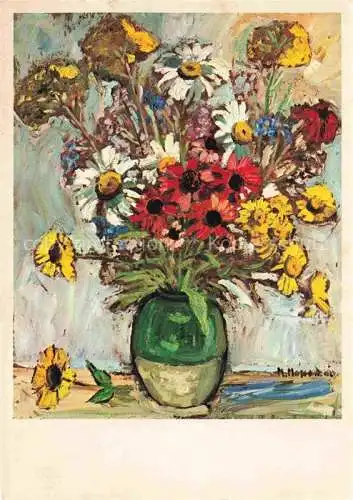 AK / Ansichtskarte MONOD Mireille Lausanne Kuenstlerkarte Sommerblumen