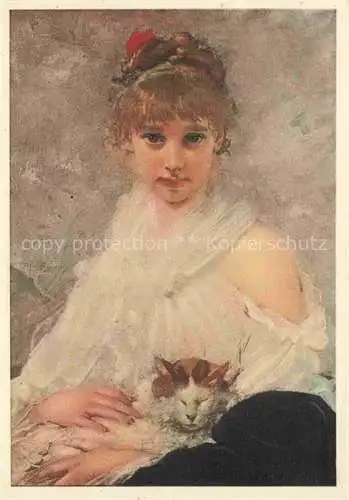 AK / Ansichtskarte CHAPLIN Charly Schauspieler Kuenstler Ragazza col Gatto
