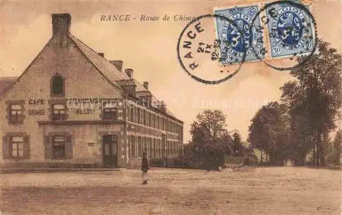 AK / Ansichtskarte Rance Hainaut Belgie Route de Chimay Café Francais
