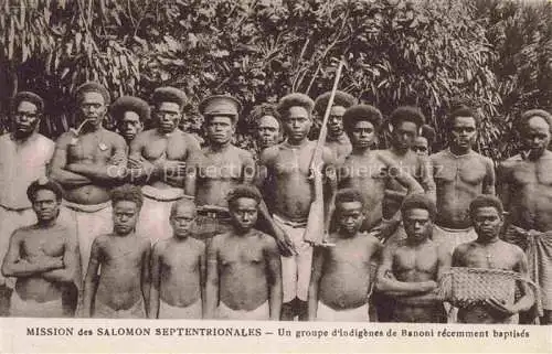 AK / Ansichtskarte Buka Ile Salomon Islands Mission des Salomon Septentrionales Groupe d'indigènes de Banoni récemment baptisés
