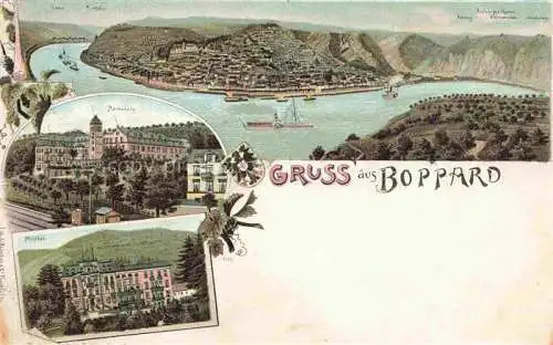 AK / Ansichtskarte Boppard Rhein Rheinland-Pfalz Panorama Marienberg Muehlbad Litho