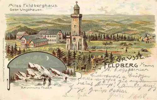 AK / Ansichtskarte Feldberg 882m Taunus Altes Feldberghaus Brunhildis Felsen Kuenstlerkarte