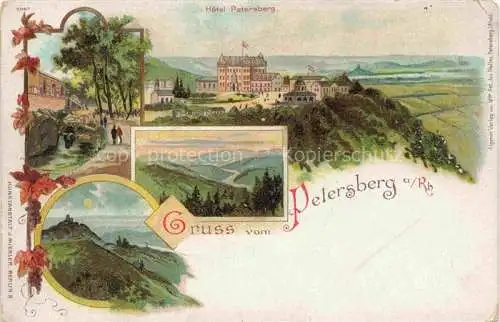 AK / Ansichtskarte Koenigswinter Rhein Hotel Petersberg Landschaftspanorama Litho Deutsche Reichspost