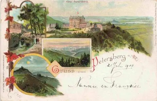 AK / Ansichtskarte Koenigswinter Rhein Hotel Petersberg Landschaftspanorama Litho Deutsche Reichspost