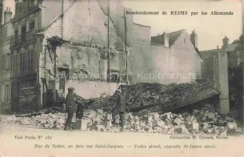 AK / Ansichtskarte REIMS 51 Bombardement par les Allemands Grande Guerre Truemmer 1. Weltkrieg
