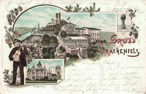 AK / Ansichtskarte Koenigswinter Rhein Drachenfels Drachenburg Litho Deutsche Reichspost