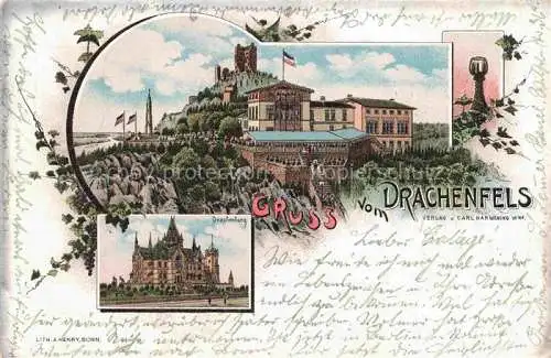 AK / Ansichtskarte Koenigswinter Rhein Drachenfels Drachenburg Litho Deutsche Reichspost