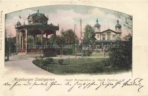 AK / Ansichtskarte AUGSBURG Stadtgarten Hauptrestauration und Musikpavillon