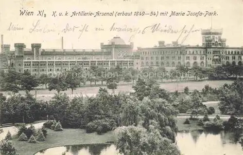AK / Ansichtskarte WIEN AT K. u. K. Artillerie-Arsenal mit Maria Josefa-Park
