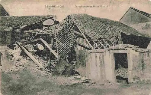 AK / Ansichtskarte Sennheim Cernay Mulhouse Thann 68 Haut-Rhin Zerschossenes Haus Truemmer 1. Weltkrieg