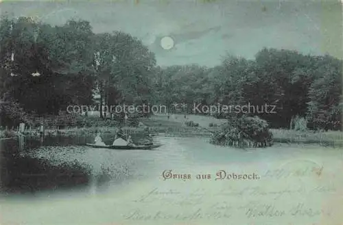 AK / Ansichtskarte Dobrock Wingst Cuxhaven Niedersachsen Partie am Wasser im Mondschein Deutsche Reichspost