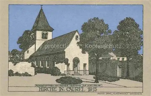 AK / Ansichtskarte Caurel REIMS 51 Marne Kirche Kuenstlerkarte Feldpost