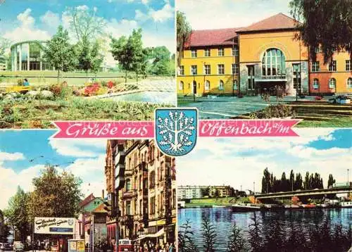 AK / Ansichtskarte OFFENBACH  MAIN Parkbad Ledermuseum Ortsmotiv Mainbruecke