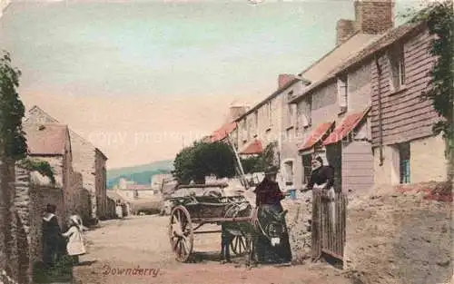 AK / Ansichtskarte Downderry Seaton Plymouth Cornwall UK Ortspartie Eselkarren