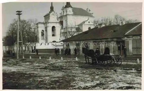 AK / Ansichtskarte Lubartowski Powiat LUBLIN Lubelskie PL Partie am Bahnhof Pferdefuhrwerk
