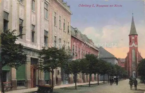 AK / Ansichtskarte Oderberg Mark Brandenburg Koppgasse mit Kirche