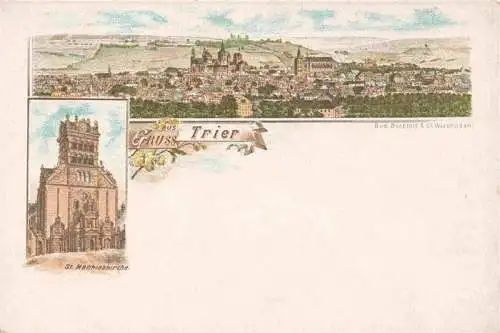 AK / Ansichtskarte TRIER Panorama St. Matthiaskirche Litho