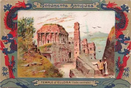 AK / Ansichtskarte Ellora India Temple d'Ellora Monuments Antiques Kuenstlerkarte