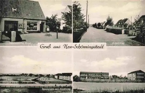 AK / Ansichtskarte Neu-Schoenningstedt HAMBURG Lebensmittel Kroll Rosenweg Sportplatz Siedlung Schule