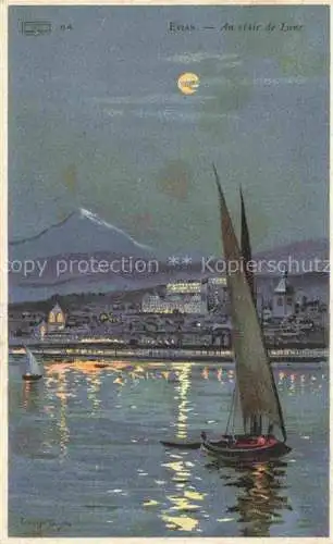 AK / Ansichtskarte Evian-les-Bains 74 Haute-Savoie Au clair de lune
