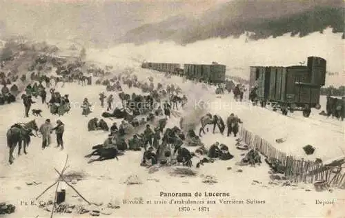AK / Ansichtskarte LUZERN  LU Bivouac et trand d'ambulances aux Verrières Suisse 1870-1871 Kuenstlerkarte