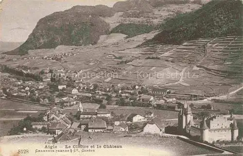 AK / Ansichtskarte AIGLE VD Vue générale cloître et château
