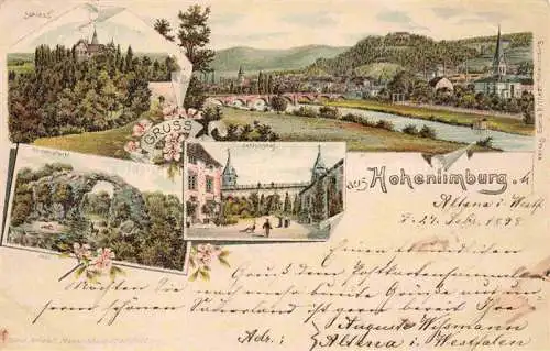 AK / Ansichtskarte Hohenlimburg HAGEN NRW Panorama Schloss Huennenpforte Schlosshof Litho