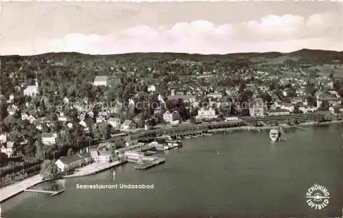 AK / Ansichtskarte Starnberg Starnbergersee Seegaststaette Undosabad Fliegeraufnahme