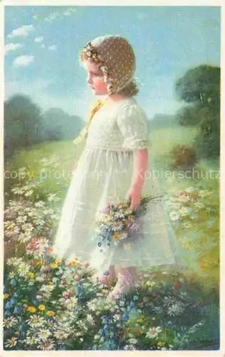 AK / Ansichtskarte MEIssNER und BUCH Litho Verlag Maedchen Blumen 
