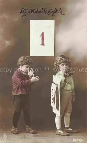 AK / Ansichtskarte Foto PFB Nr. 2975/6 Neujahr Nouvelle Annee Kinder 