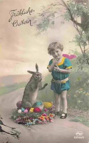 AK / Ansichtskarte Foto Amag Nr. 63469/5 Ostern Paques Kind Hase 