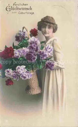 AK / Ansichtskarte Foto RPH Nr. 5155/4 Geburtstage Frau Blumen 