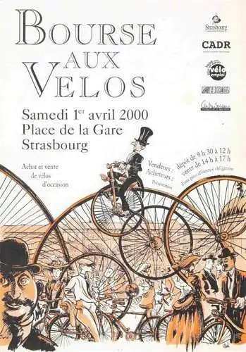 AK / Ansichtskarte Einrad Fahrrad Bicycle Bicyclette Velo Bicicletta Bicicleta-- Bourse aux Velos