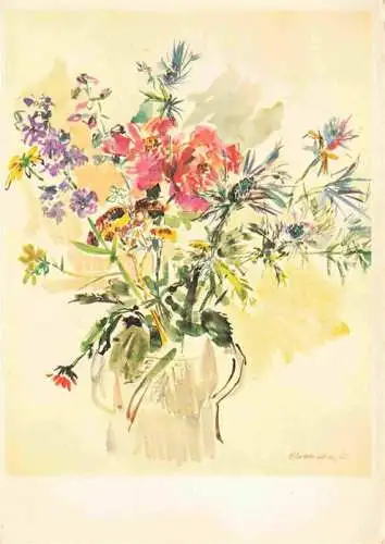 AK / Ansichtskarte KOKOSCHKA Otto (1886-1980) Kuenstlerkarte Blumen im Blas