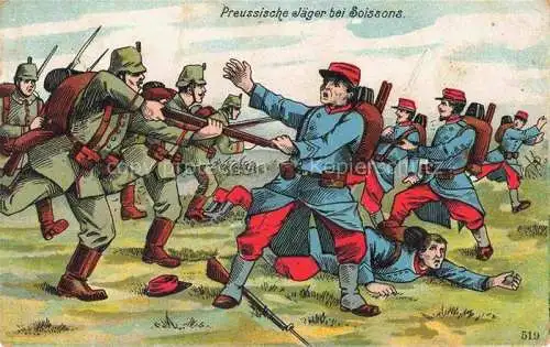 AK / Ansichtskarte Soissons 02 Aisne Preussische Jaeger Kuenstlerkarte