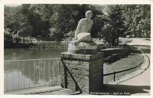 AK / Ansichtskarte Wilhelmshaven Idyll im Park Statue Feldpost