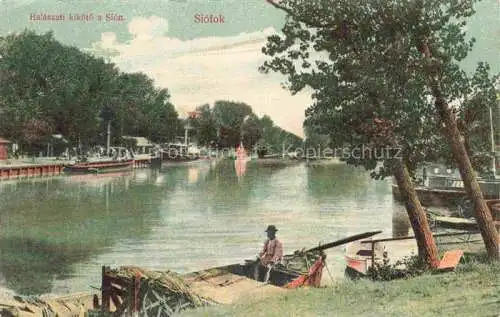 AK / Ansichtskarte Siofok Siofokrol HU Halászati kikoetoe a Sión Fischereihafen