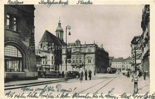 AK / Ansichtskarte Troppau OPAVA CZ Oberring mit Theater und Pfarrkirche
