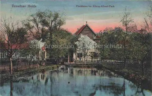 AK / Ansichtskarte Dresdner Haide DRESDEN Elbe Fischhaus im Koenig-Albert-Park