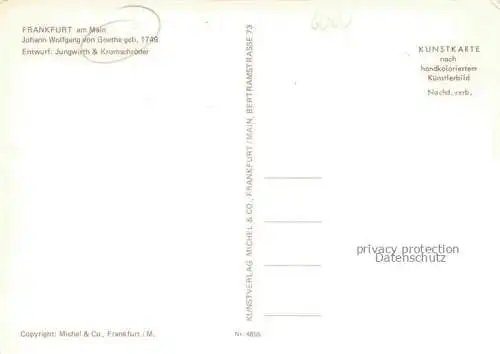 AK / Ansichtskarte GOETHE Johann Wolfgang von (1749-1832) Dichter Frankfurt am Main 