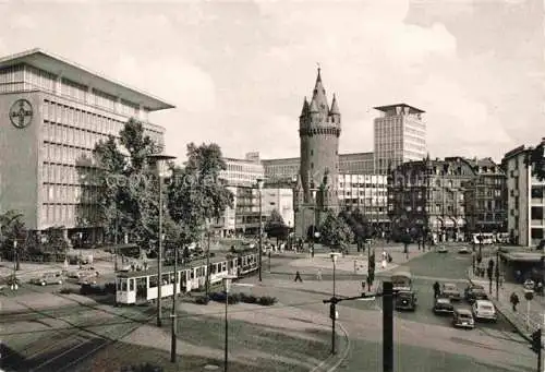 AK / Ansichtskarte STRAssENBAHN Tramway-- Frankfurt am Main Eschenheimer Turm 