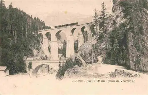 AK / Ansichtskarte Eisenbahn Railway Chemin de Fer Ferrovia-- Pont S. Marie Route de Chamonix
